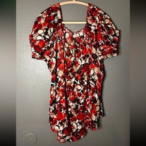 Red White Pattern Cato Blouse